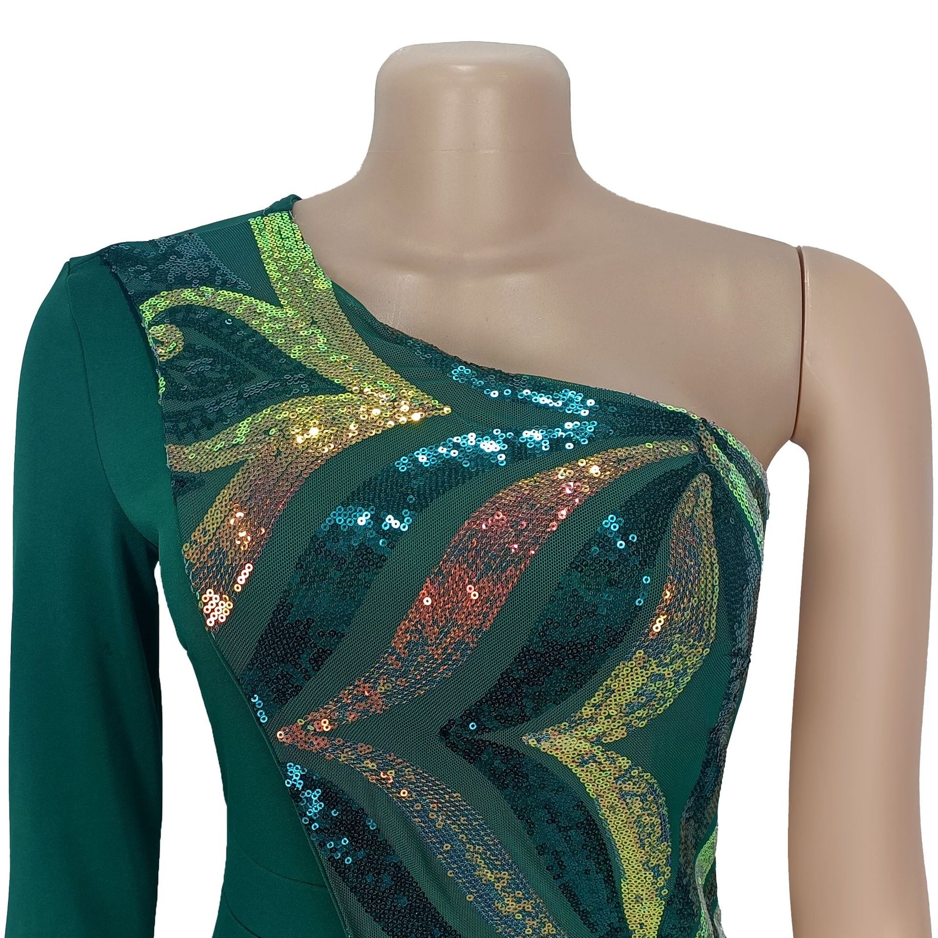 Women One Shoulder Sequin Jumpsuit 8