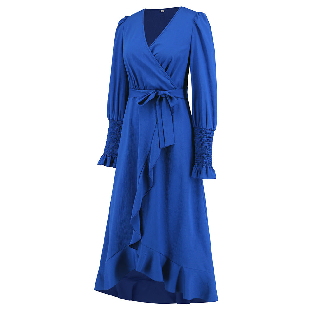 Plus Size Women V-Neck Ruffled Lace Dress 24