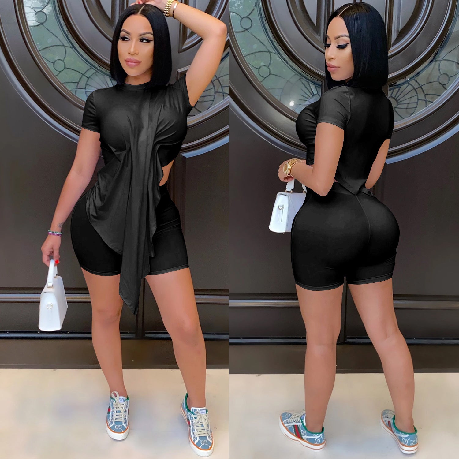 Women Sexy Top and Shorts Two-Piece Set