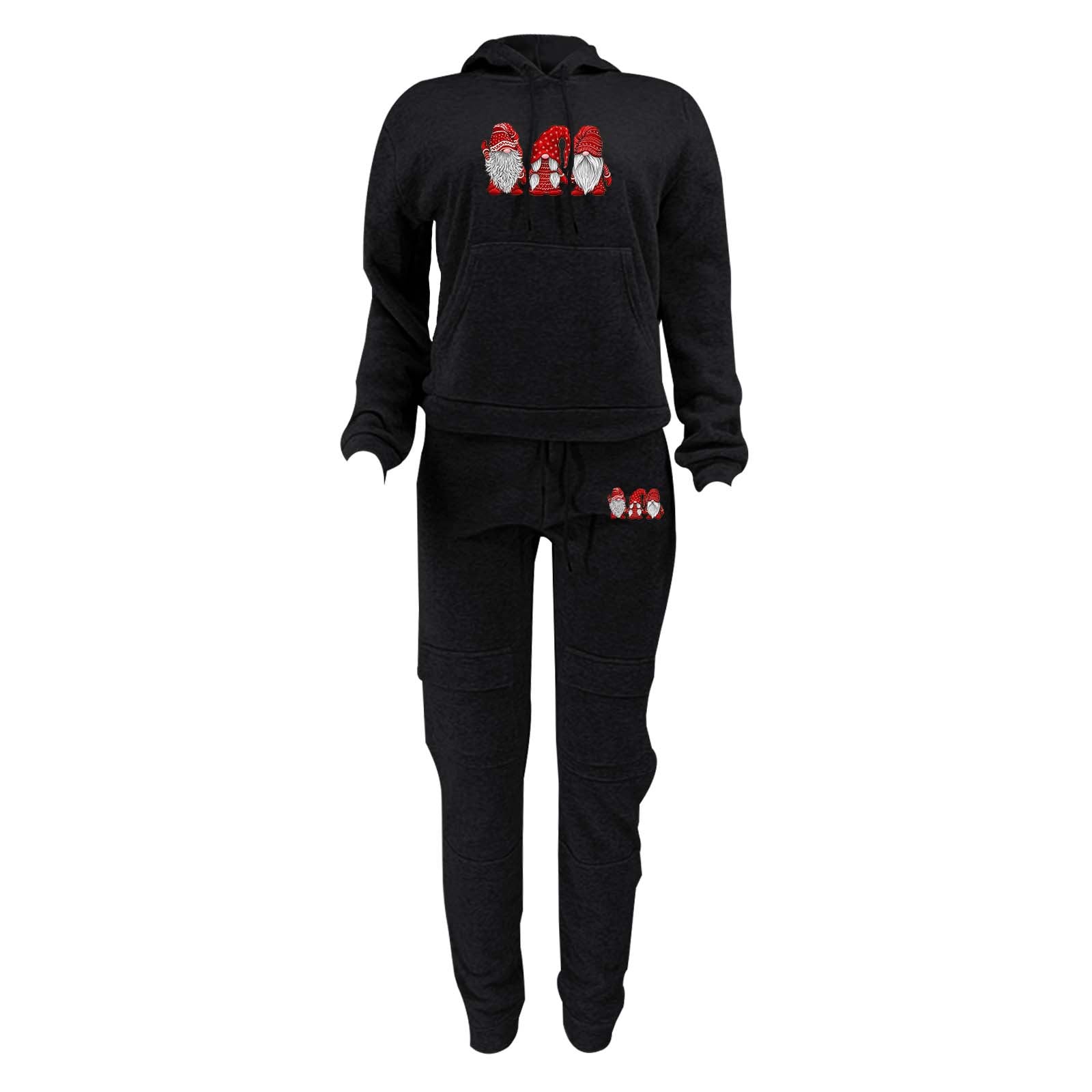 Women's Fashion Casual Hooded Two Piece Sports Tracksuit 15