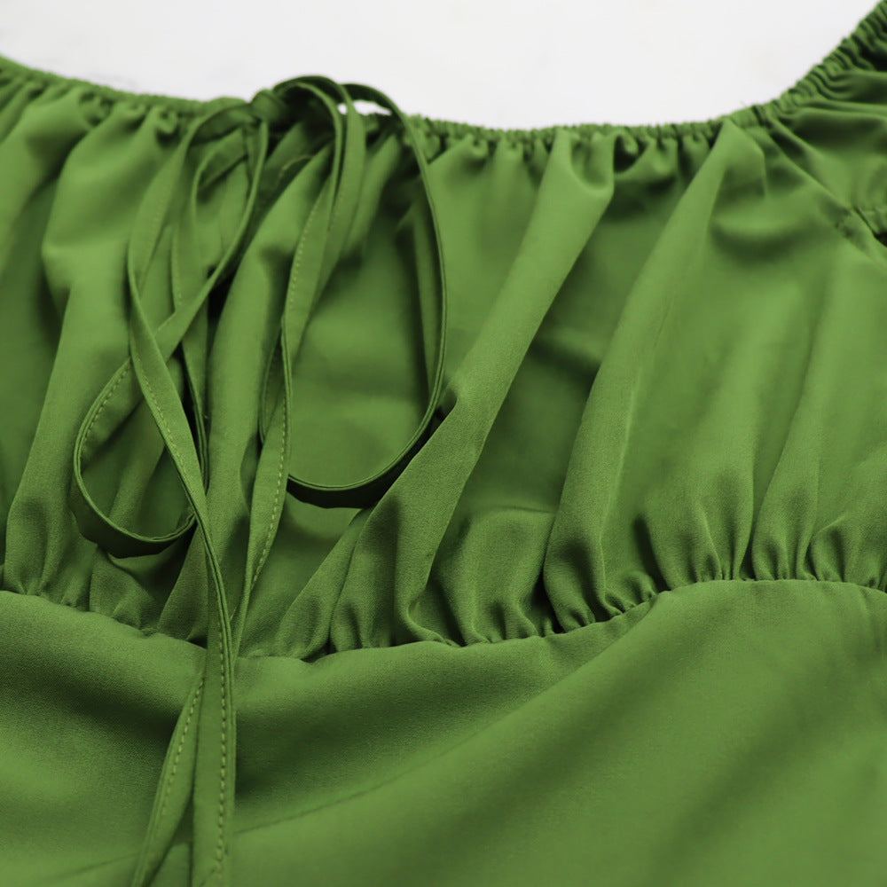 Square Neck Chic Ladiessummer High Waist Women's Mini Dress 16