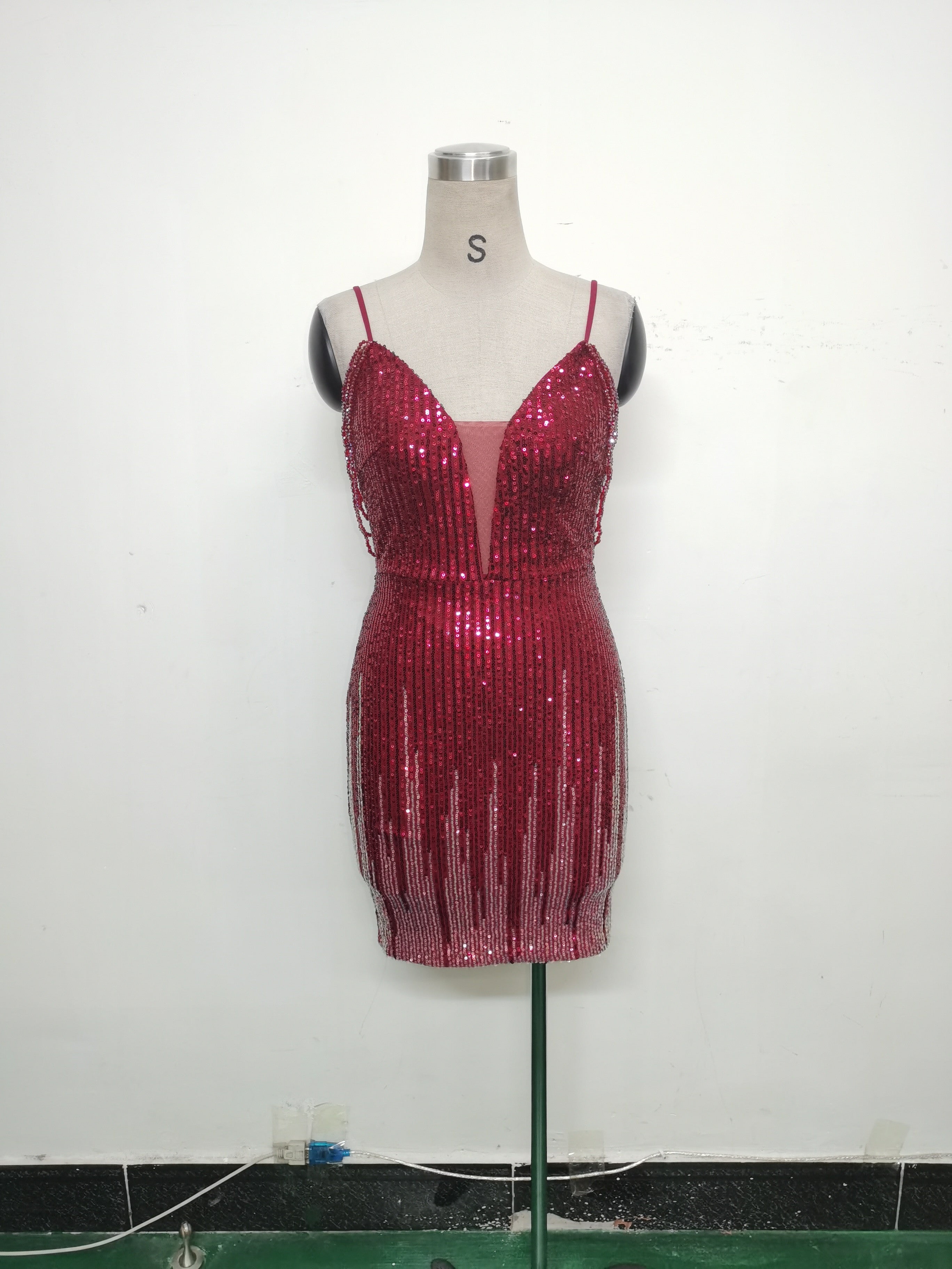 Women beaded sexy bodycon evening dress 18