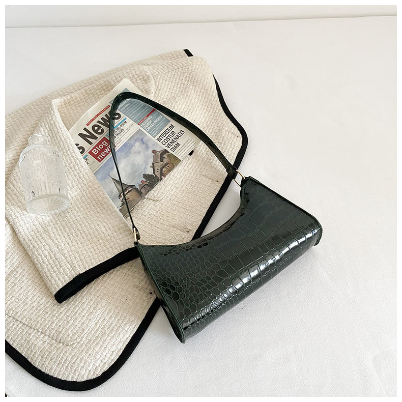 Handheld mini women's bag winter fashion shoulder bag Trendy gradient underarm baguette bag 55