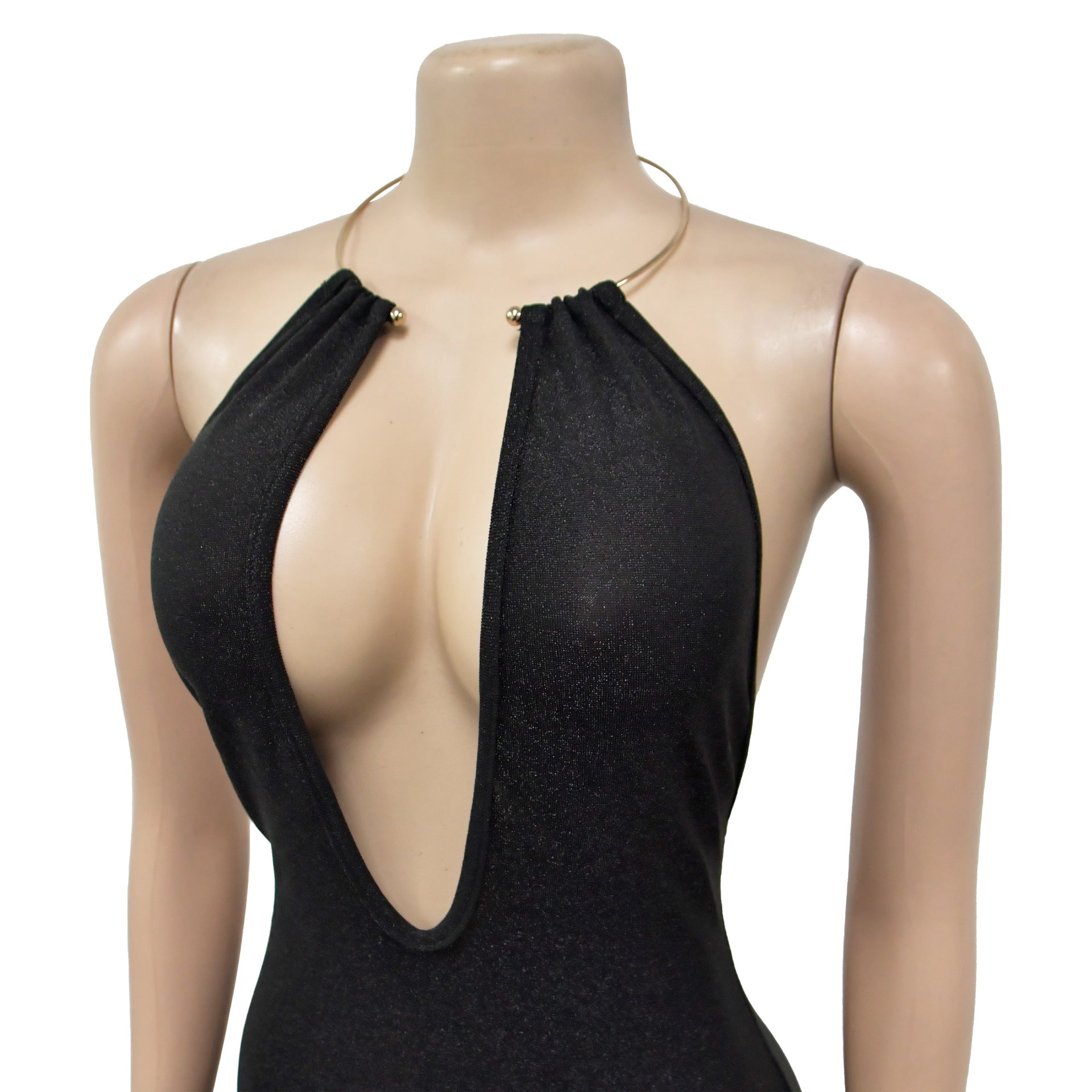 Women Solid Hollow Backless Sleeveless Maxi Dress 18