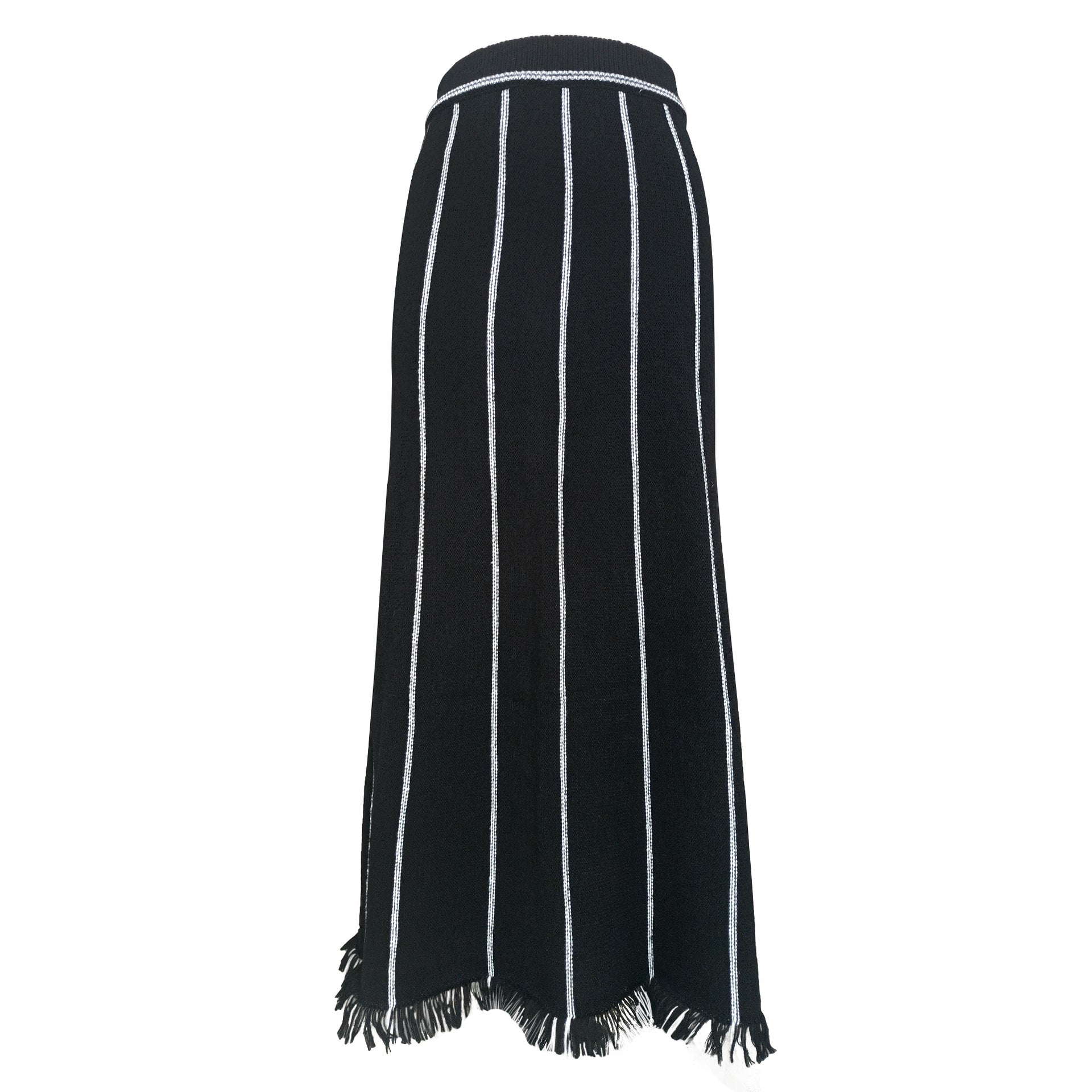 Women's Striped Fringed Knitting Skirt 21