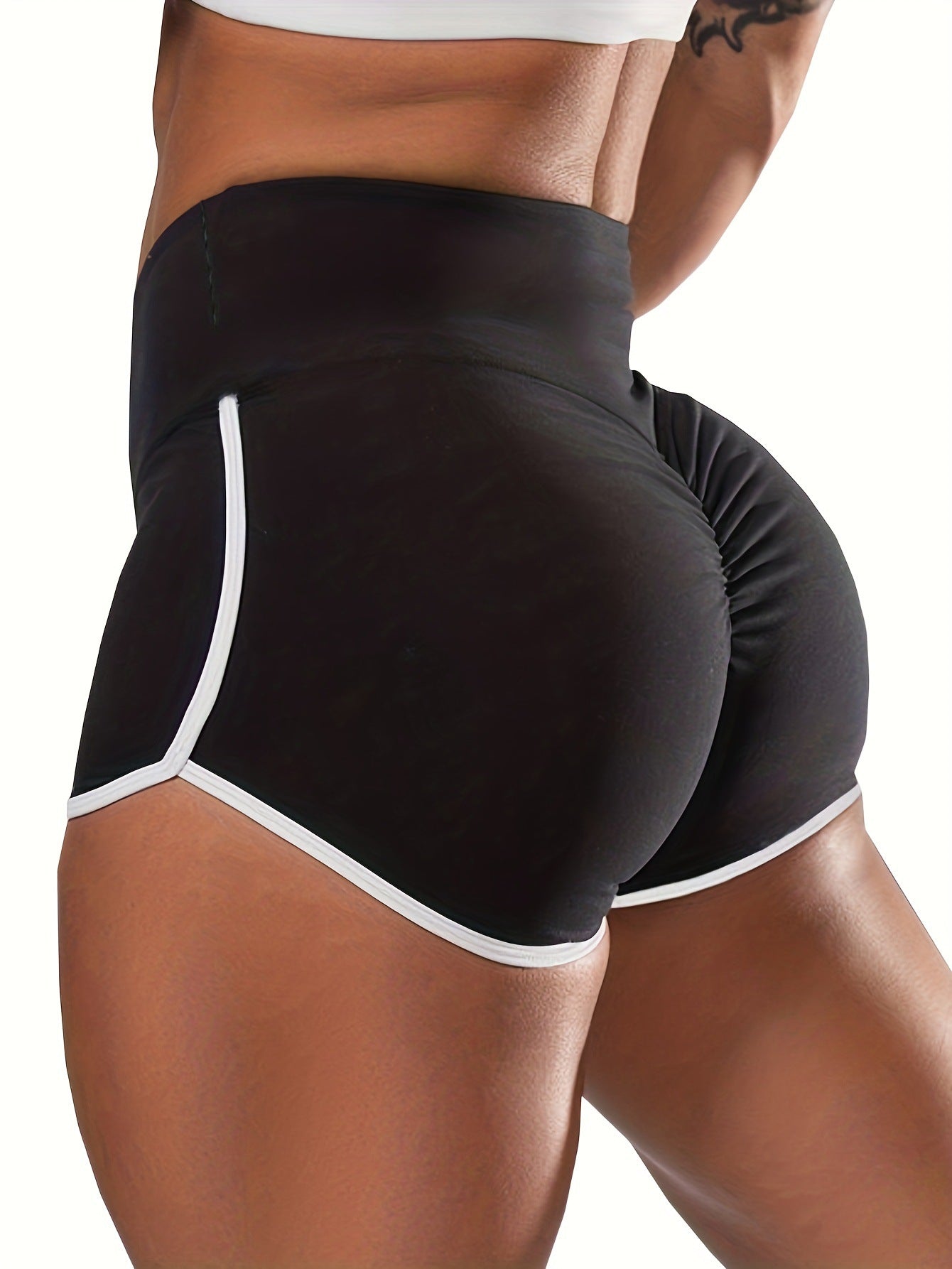 Women High Waist Stretch Yoga Running Fitness Shorts 3