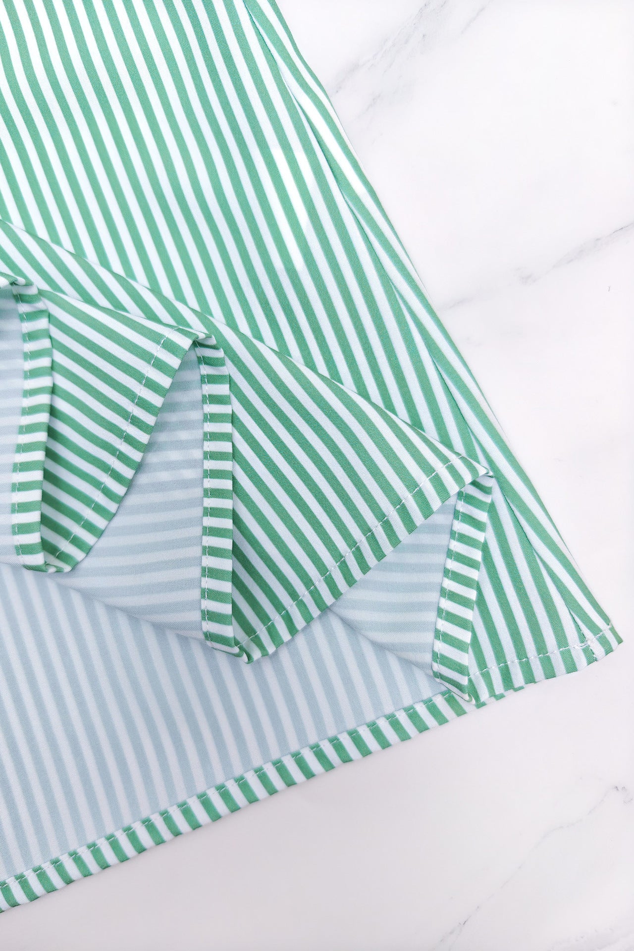 Women's Striped Long Sleeve Turndown Collar Elegant Casual Belted Long Dress 12