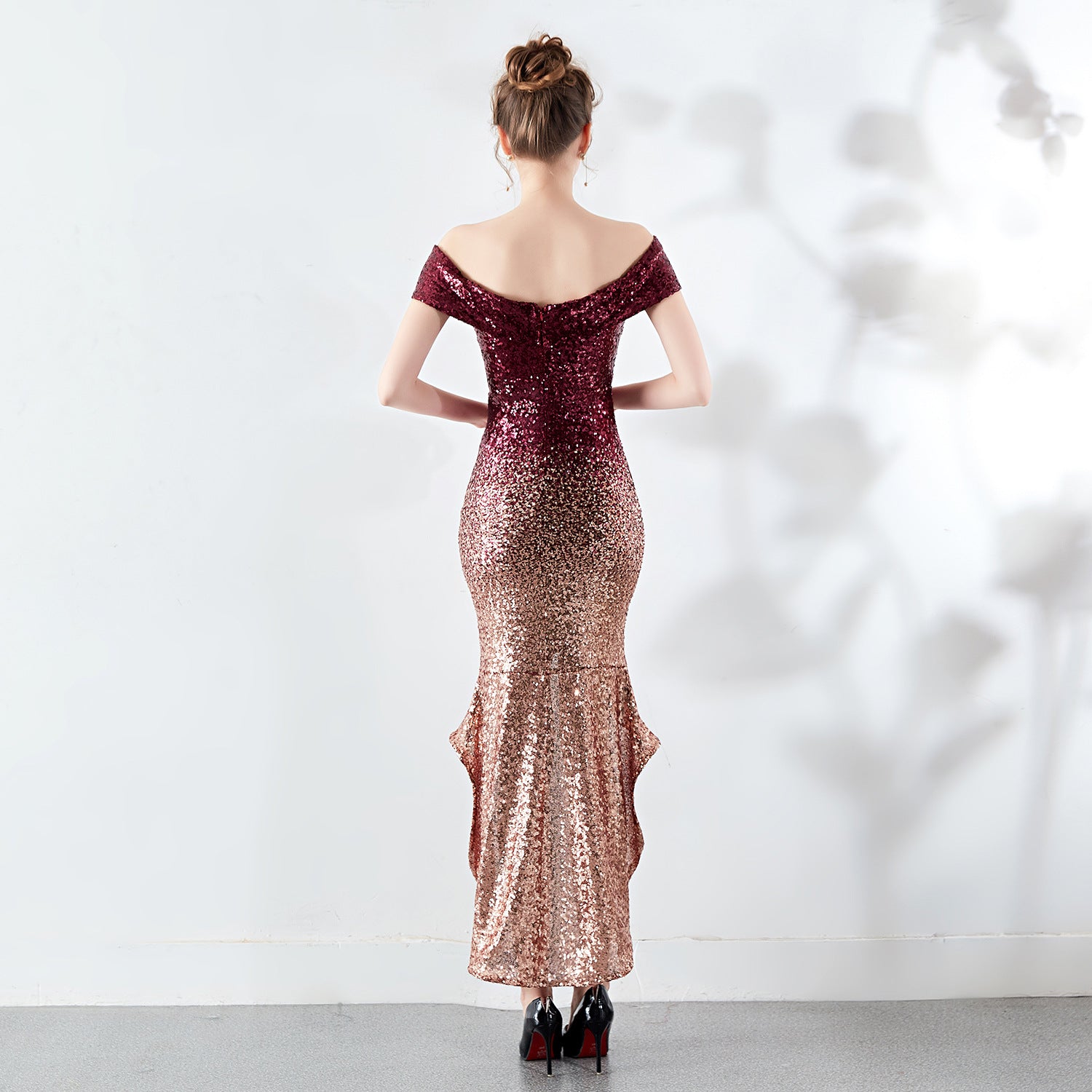 Sequins Sweetheart High Low Mermaid Evening Dress