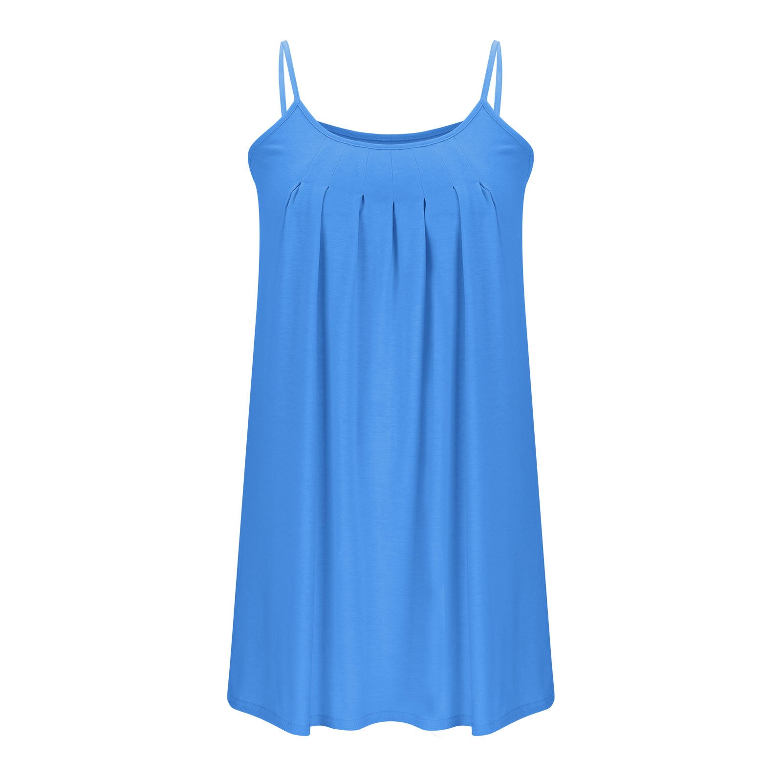 Women's Spring & Summer U-Neck Solid Color Pocket Strap Casual Dress 15