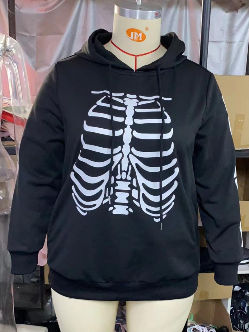Plus Size Women Halloween Print Hoodies 5