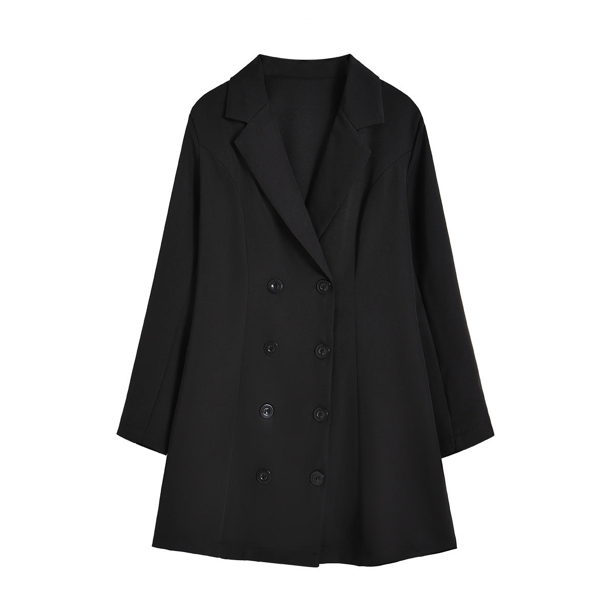 Women Solid Career Long Sleeve Suit Dress 5