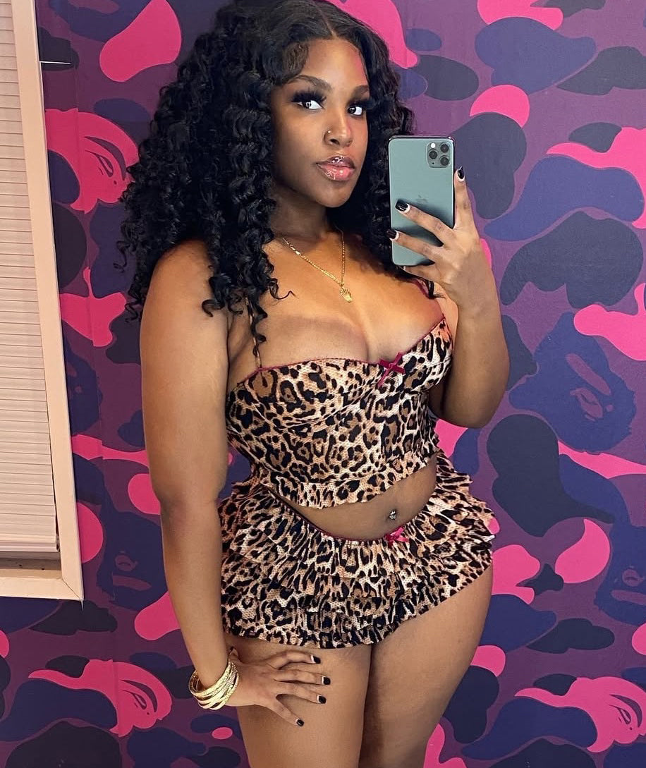 Women Summer Leopard Print Patchwork Bow Tie Suspender Top and Shorts Two-Piece Set