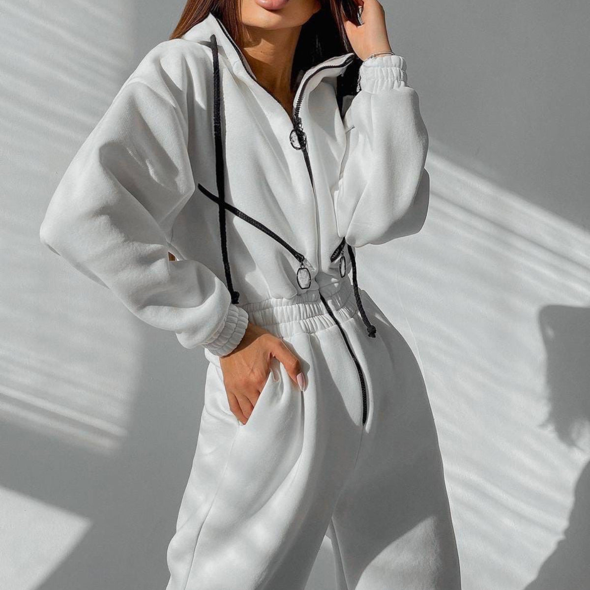 Sports Casual Women's Hooded Jumpsuit 10