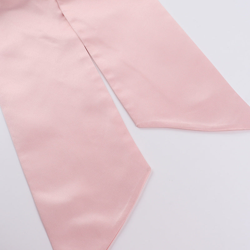 Women sexy Backless big bow Strapless dress 23