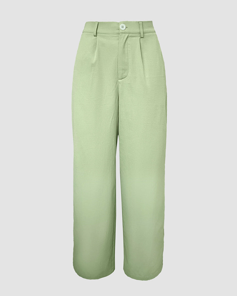 Fashion Lace-Up Strap Wide Leg Two Piece Pants Set 7