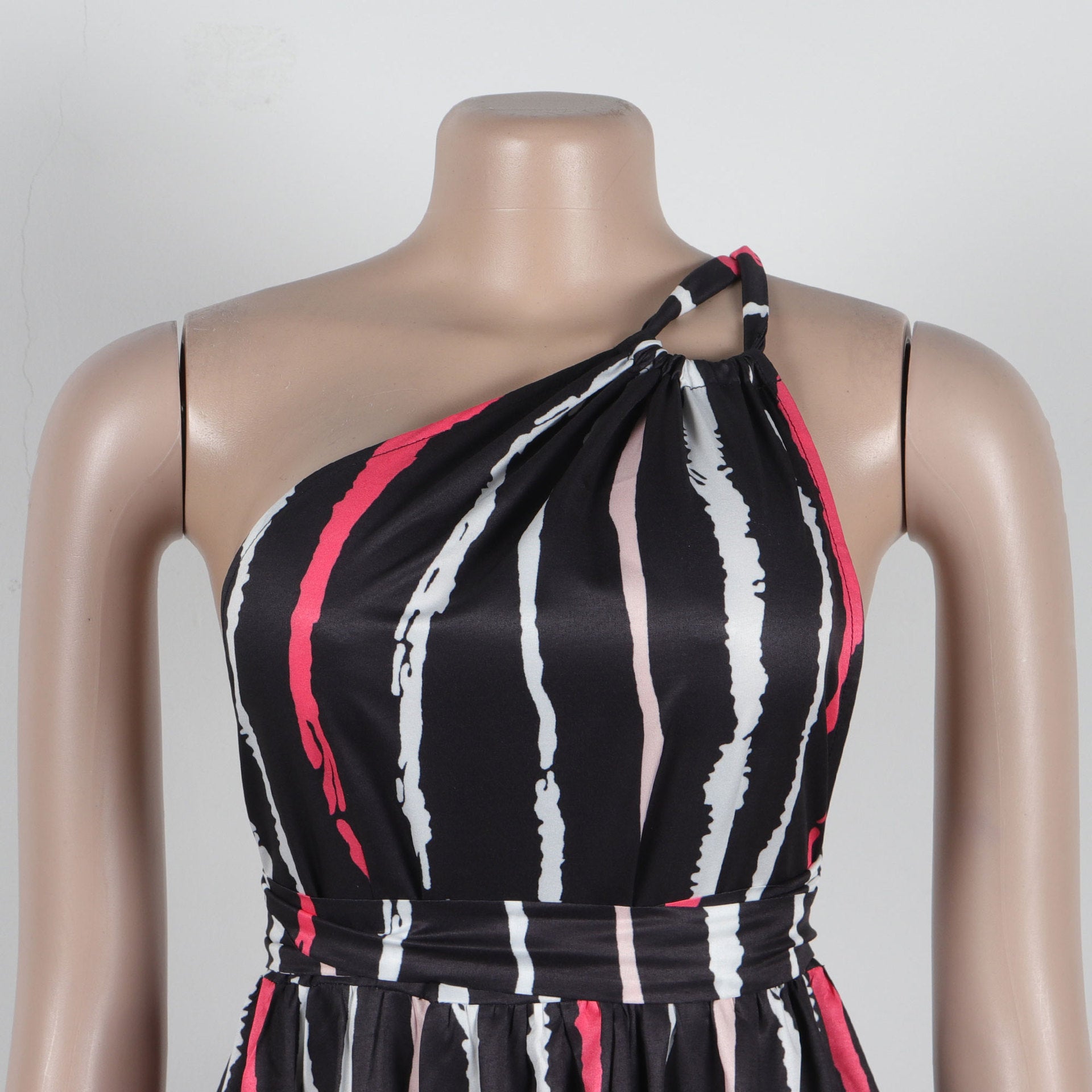 Women Sexy Print Lace-Up Slash Shoulder Backless Dress 13