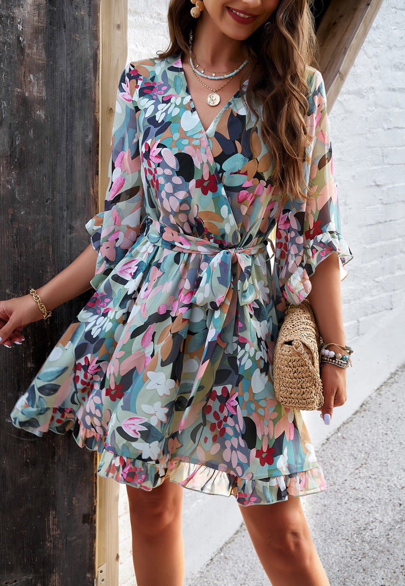 Women's Spring/Summer Holiday Casual Print Dress 20