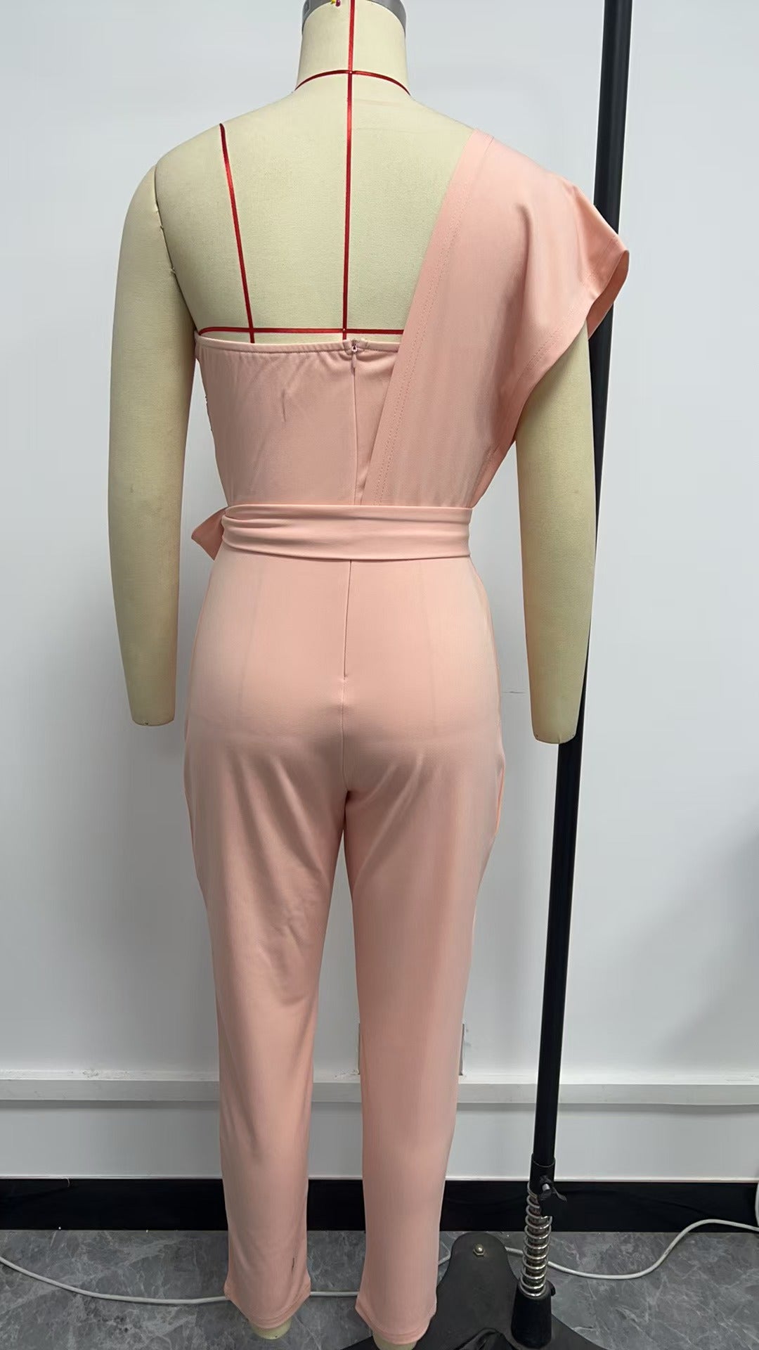 Women Winter Slash Shoulder Sequin Jumpsuit 7