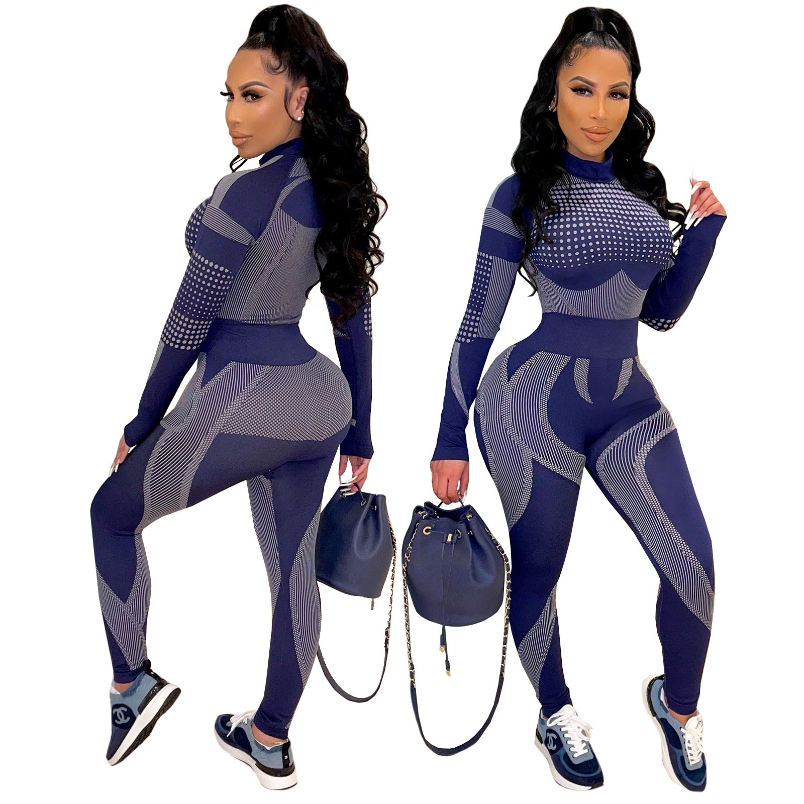 Women's Fashion Casual Sports Yoga Autumn And Winter Two-Piece Pants Set 12
