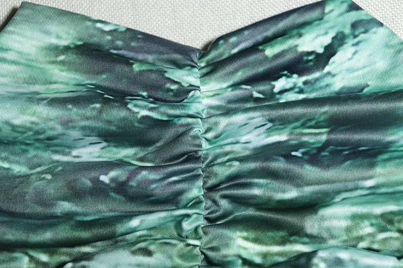 Printed Sleeveless Drawstring Top and Skirt Two-piece Set 17