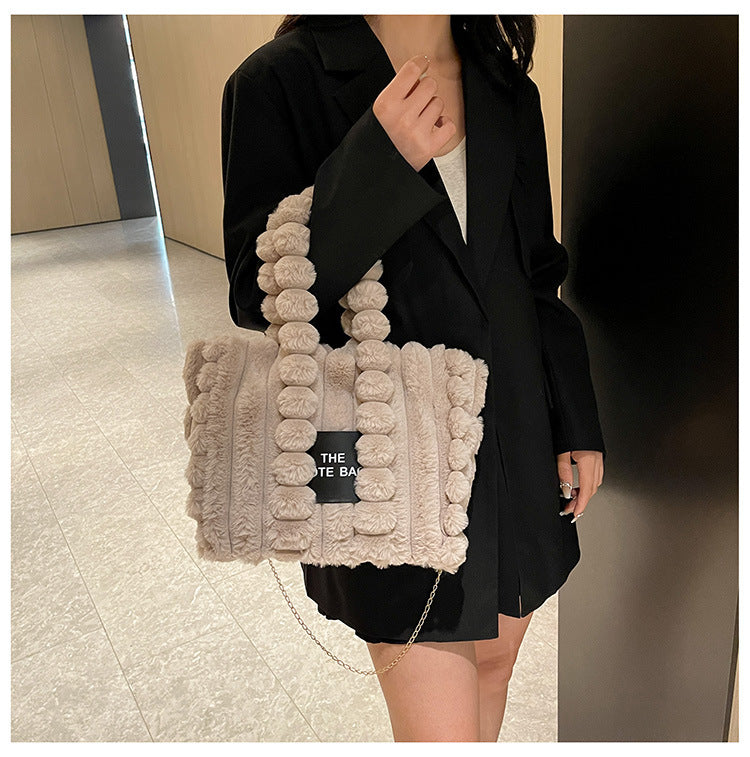 Women winter letter chain shoulder messenger bag tote bag 16