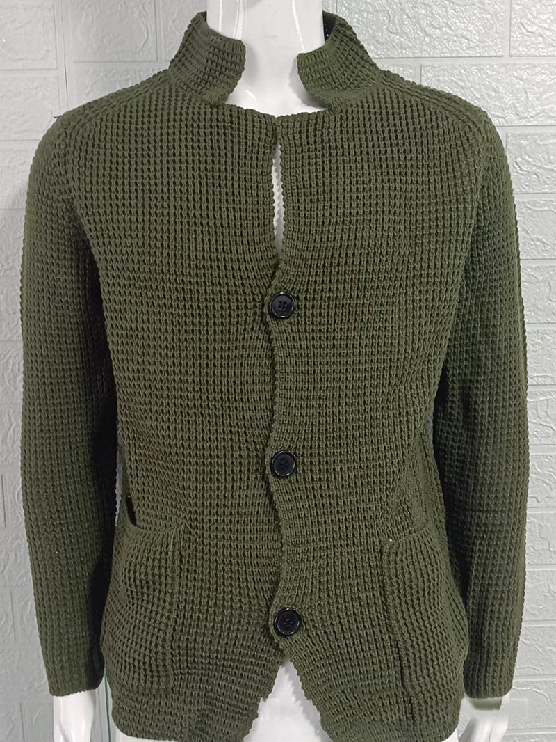 Autumn And Winter Men's Cardigan Jacket Slim Tand Collar Knitting Sweater 12