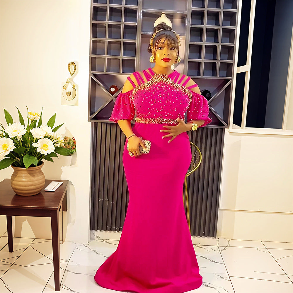 Plus size African Women formal party party dress 4