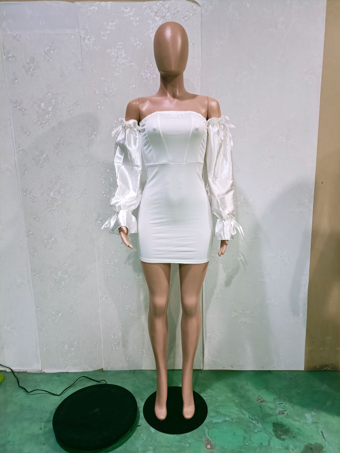 Women's Patchwork Long Sleeve Lace-Up Dress 12