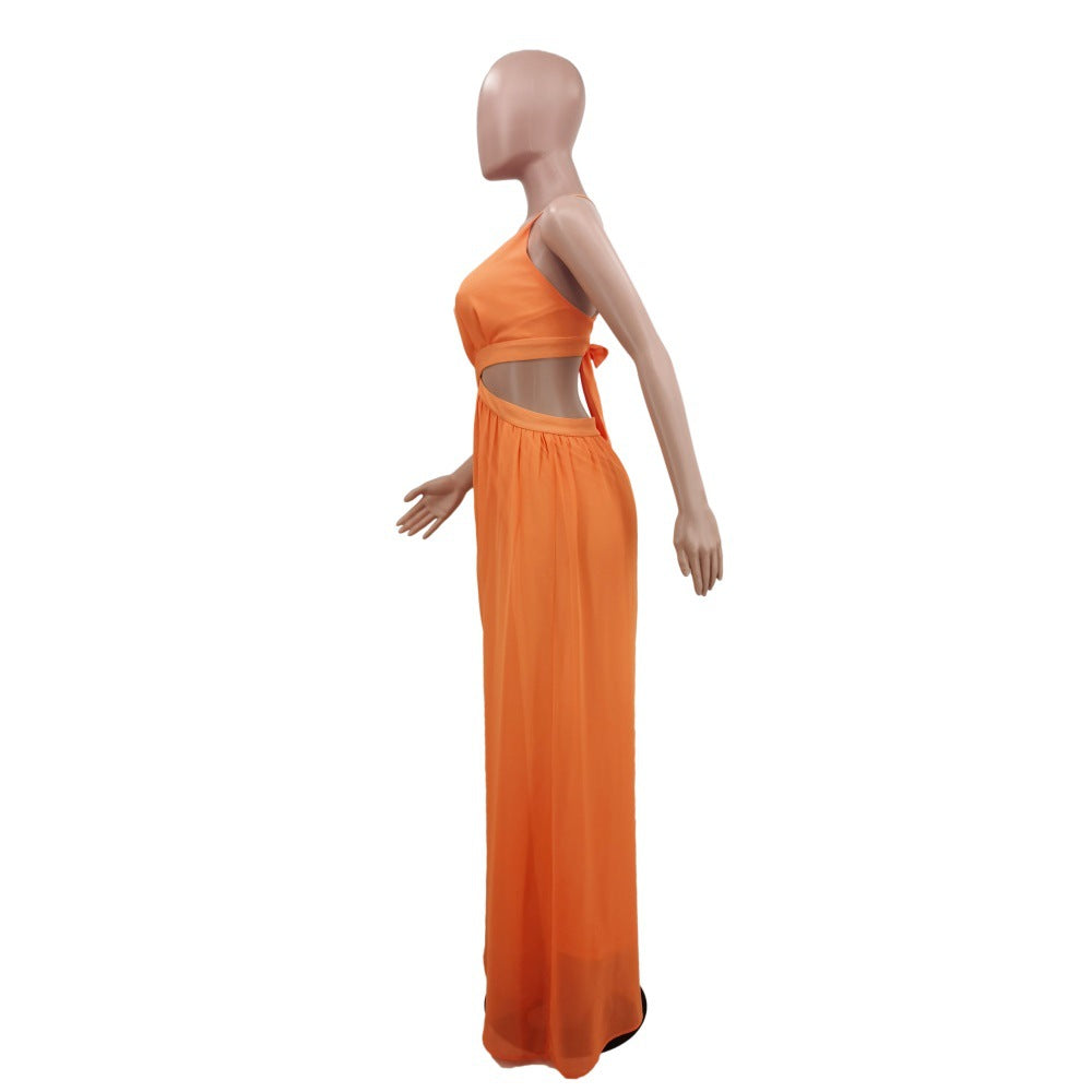 Solid Color Casual Loose Chiffon Women'S Jumpsuit 15