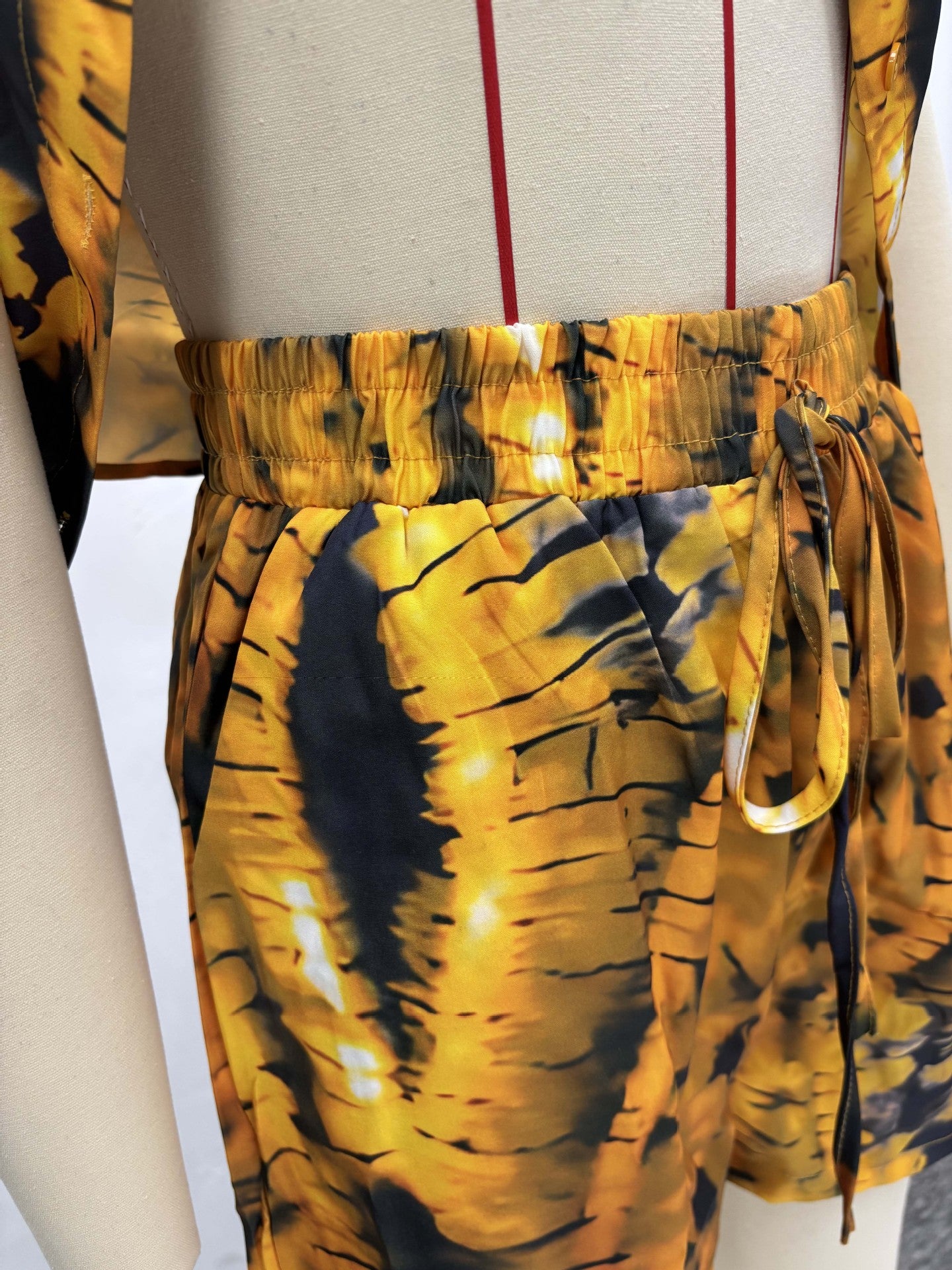 Women's Short Sleeve Turndown Collar Plus Size Print Shirt Casual Shorts African Fashion Loose Two-Piece Set 6