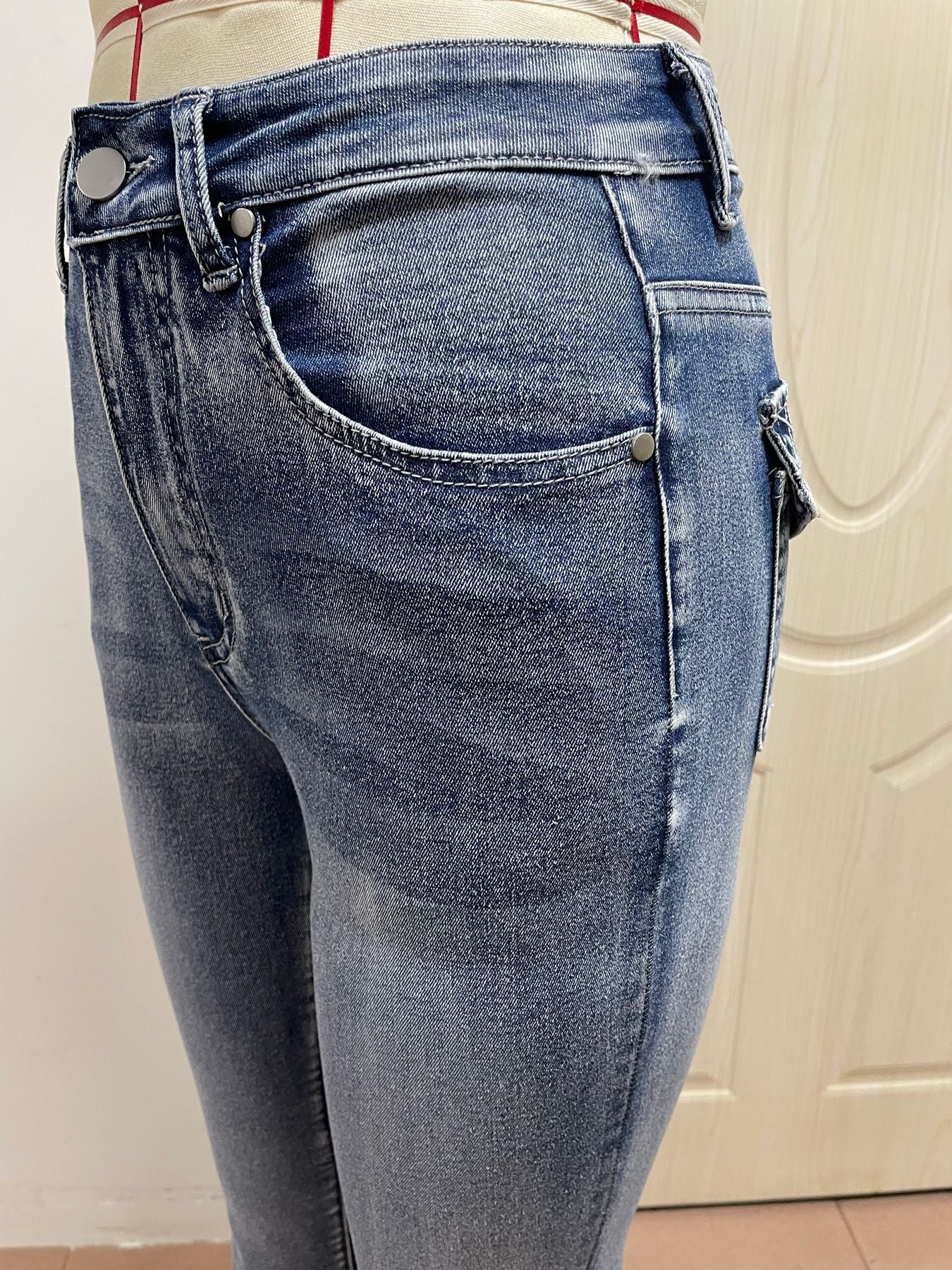 Embroidered Denim Trousers Fashionable Denim Flared Pants 8