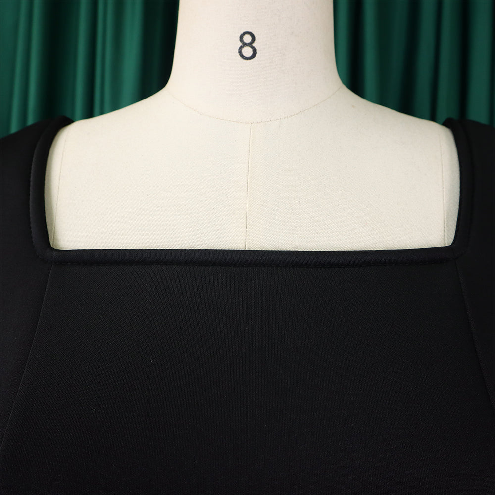 Winter Chic Elegant Fur Decorated Long Sleeve A-Line African Party Dress 43