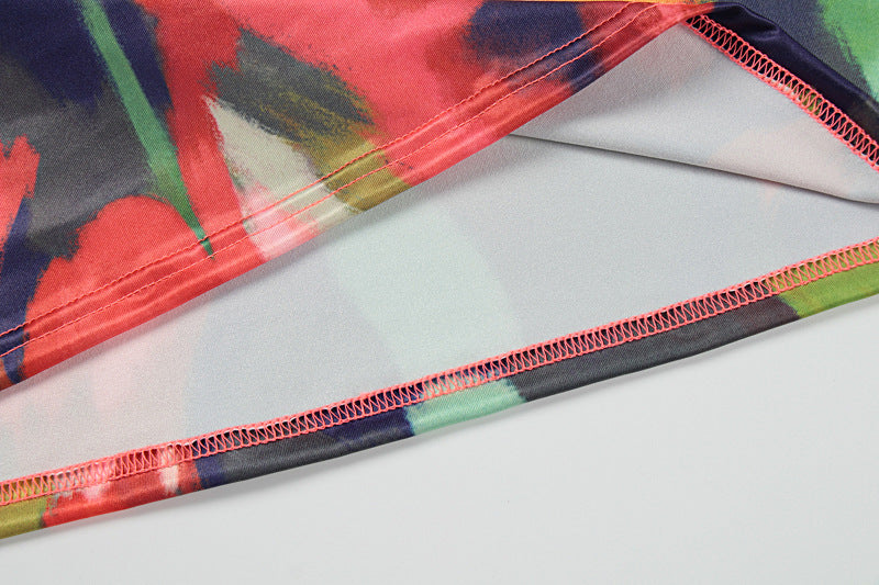 Women Summer Sexy V-Neck Printed Sleeveless Strap Dress 13