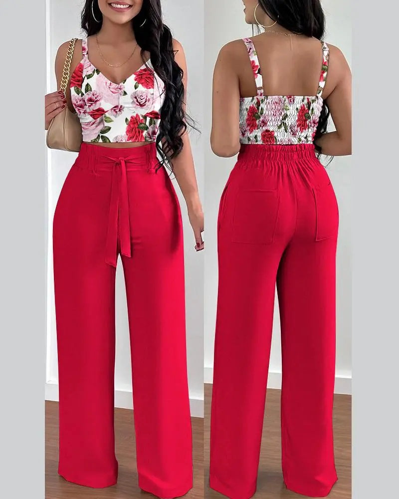 Spring Sweet Fresh Beauty Fashion Casual Pants Set 15