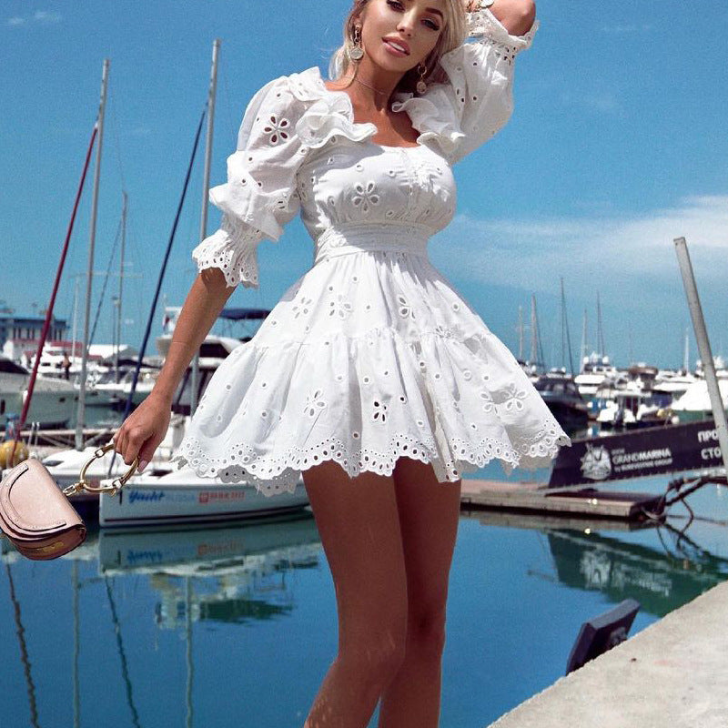 Autumn Winter Women'S Solid Color Fashion Chic Mini Dress 7