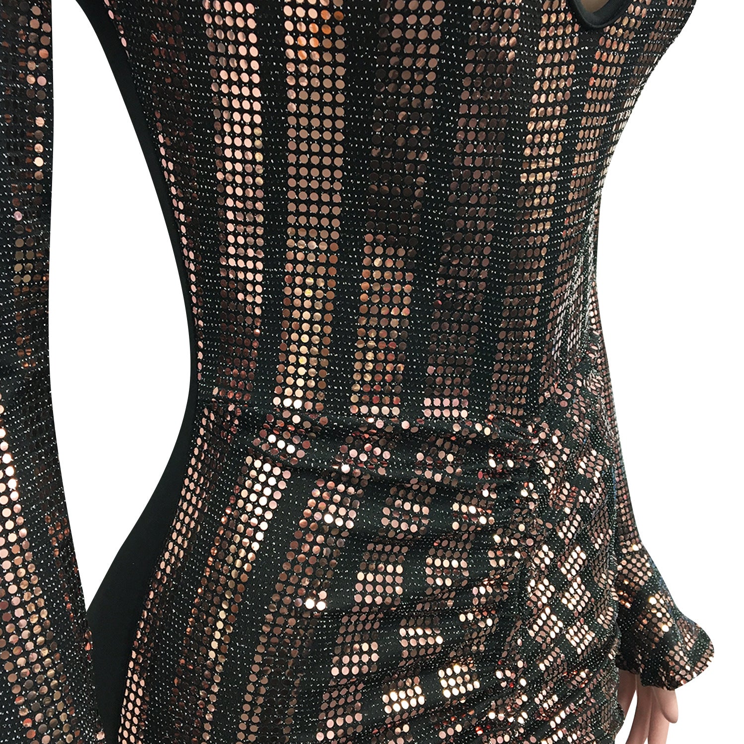 Sexy deep v Pleated nightclub sequin dress 30