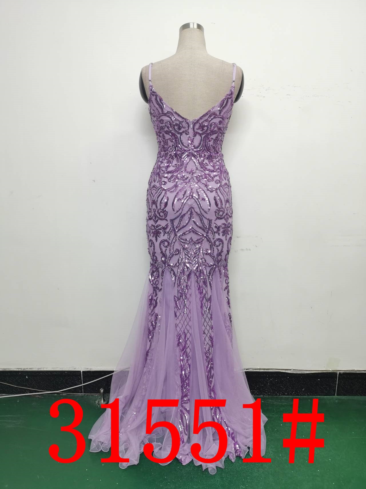 Floral Sequin Mesh Evening Dress 34