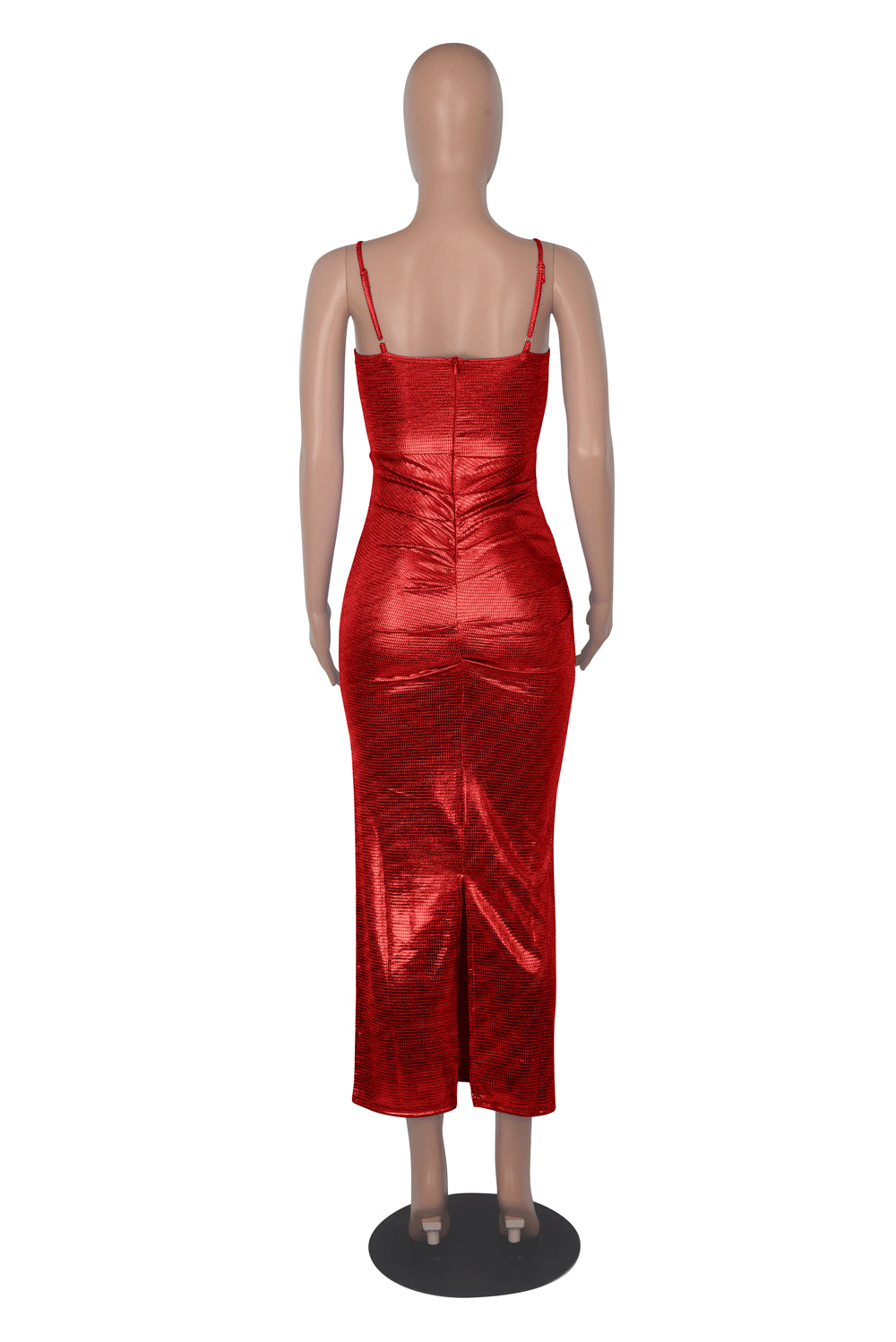 Women Sexy Pleated Straps Bodycon Dress 19