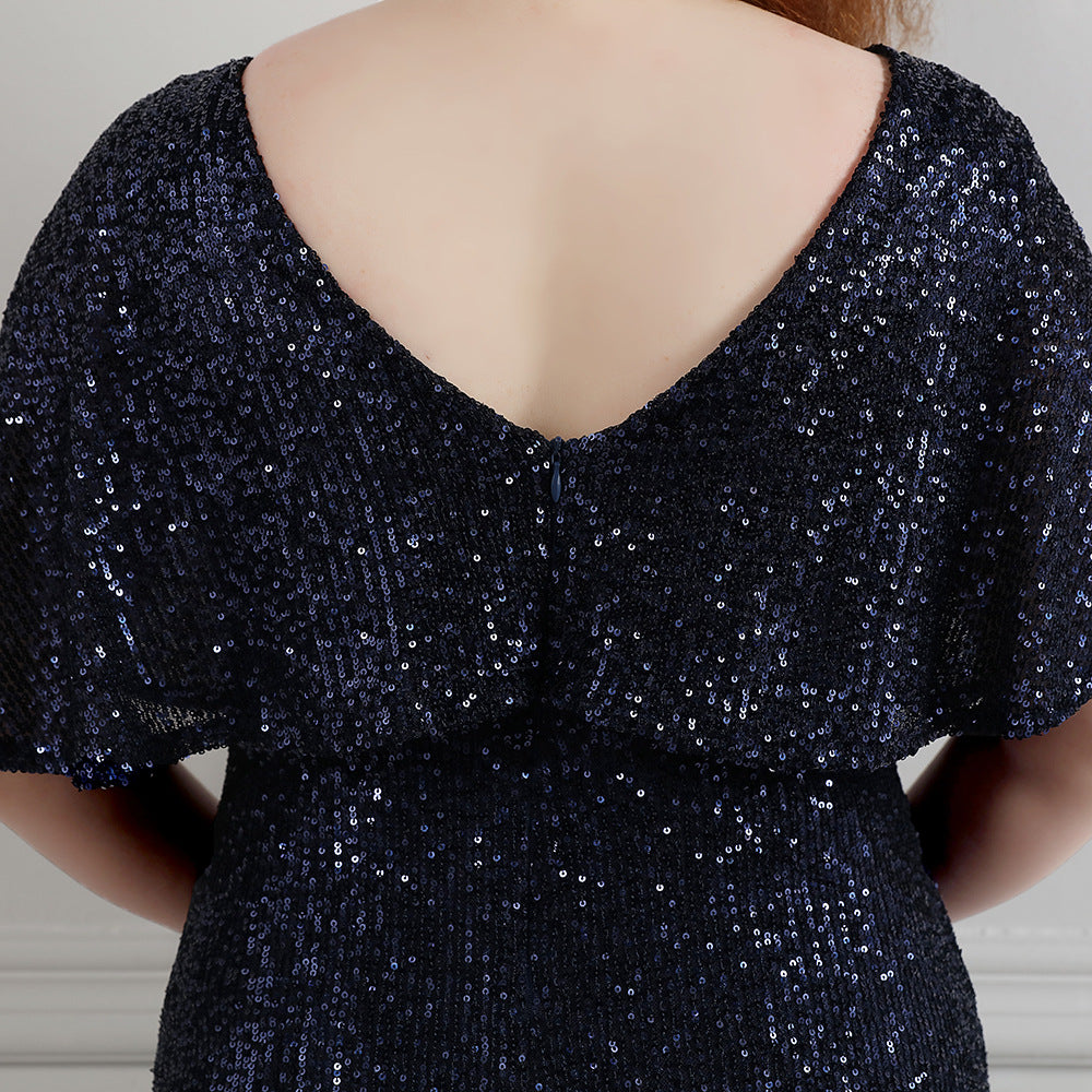 Spring and Summer Plus-Size Long Sequin Formal Party Evening Dress 33