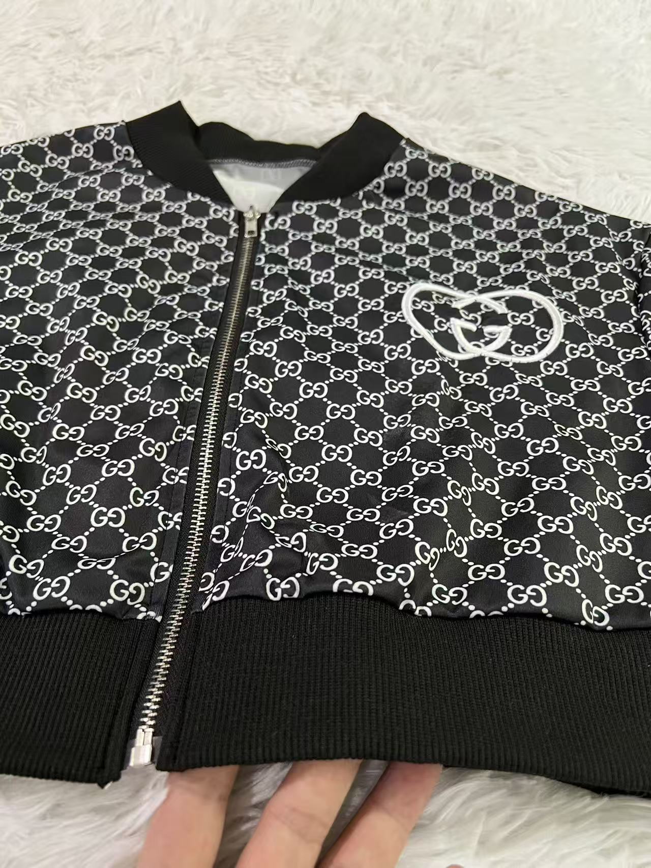 Women Printed Embroidered Ribbed Long-Sleeved Zippered Jacket 12