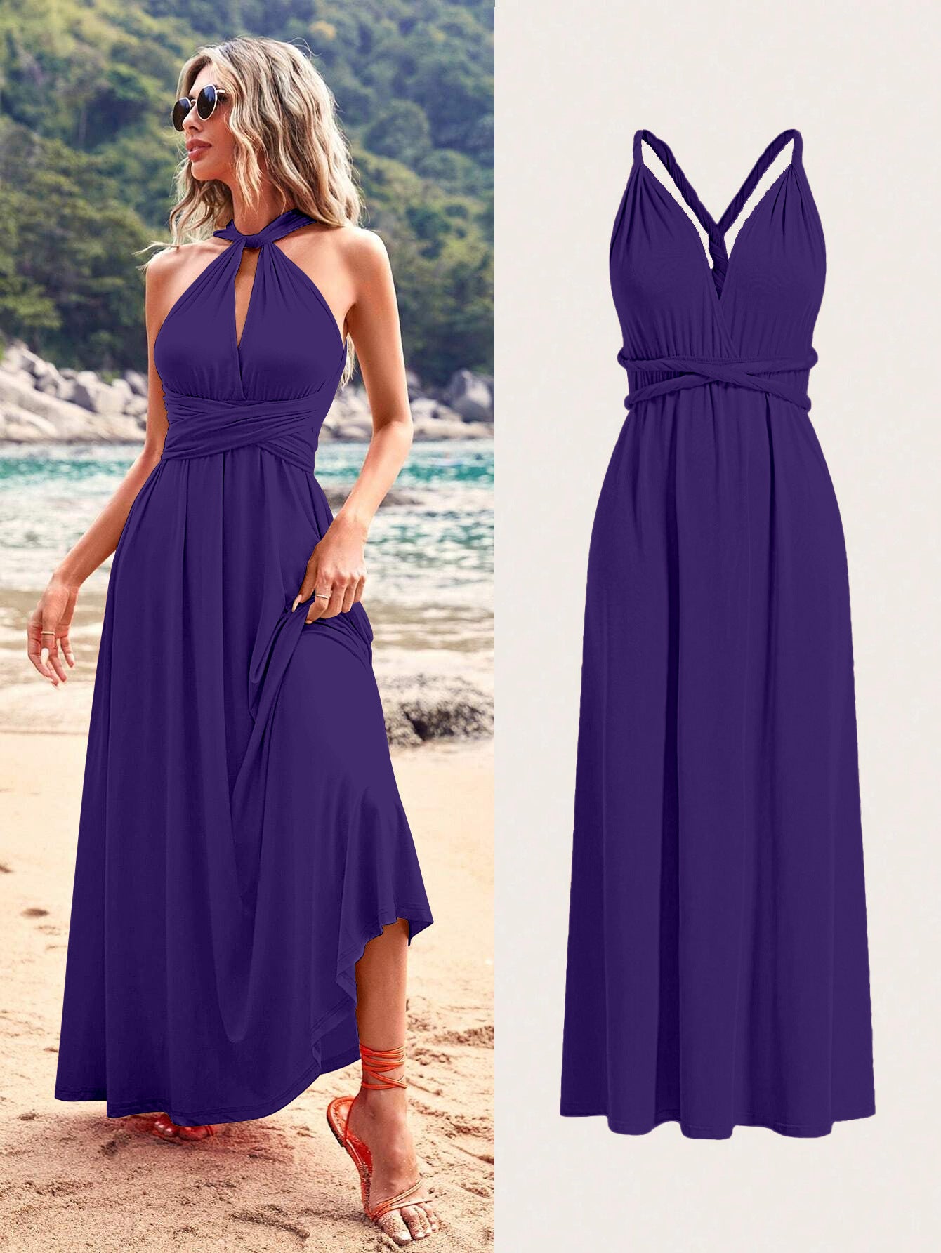 Women cross Lace-Up Backless sexy dress 6