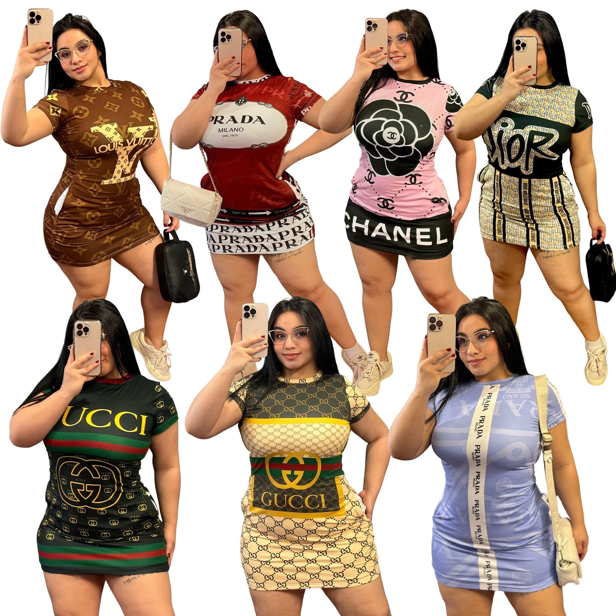 Women's Casual Chic Printed Bodycon Dress 19