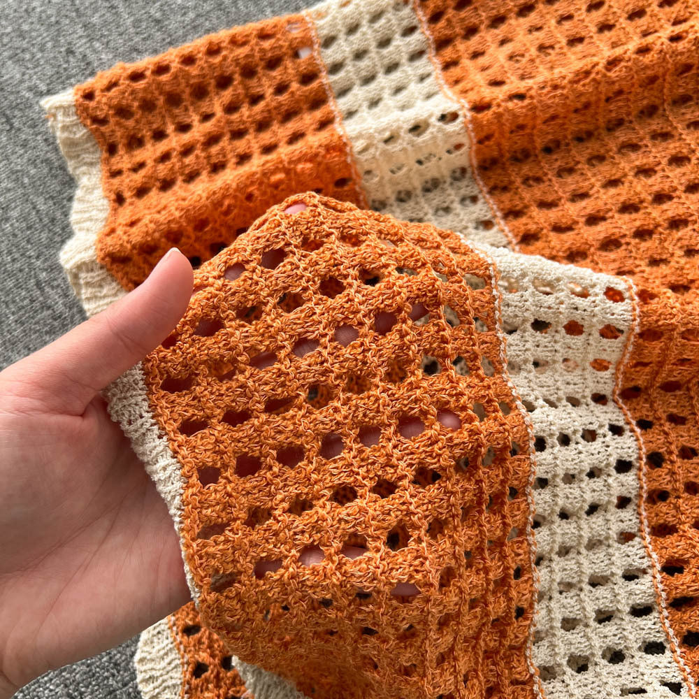 Spring/Summer Holidays Set for Women Turndown Collar Short-Sleeve Loose Top + Slit Skirt Two-Piece Set 21