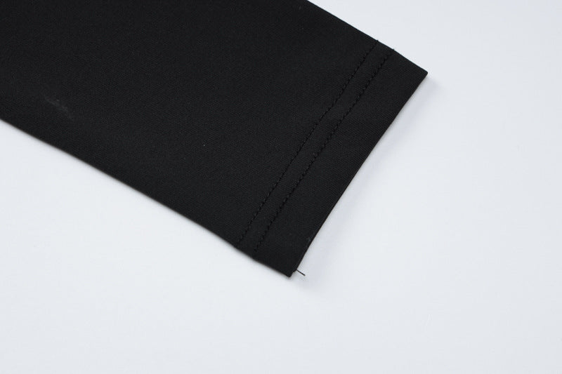 Women Long Sleeve High Neck Sexy Backless Slit Dress 13