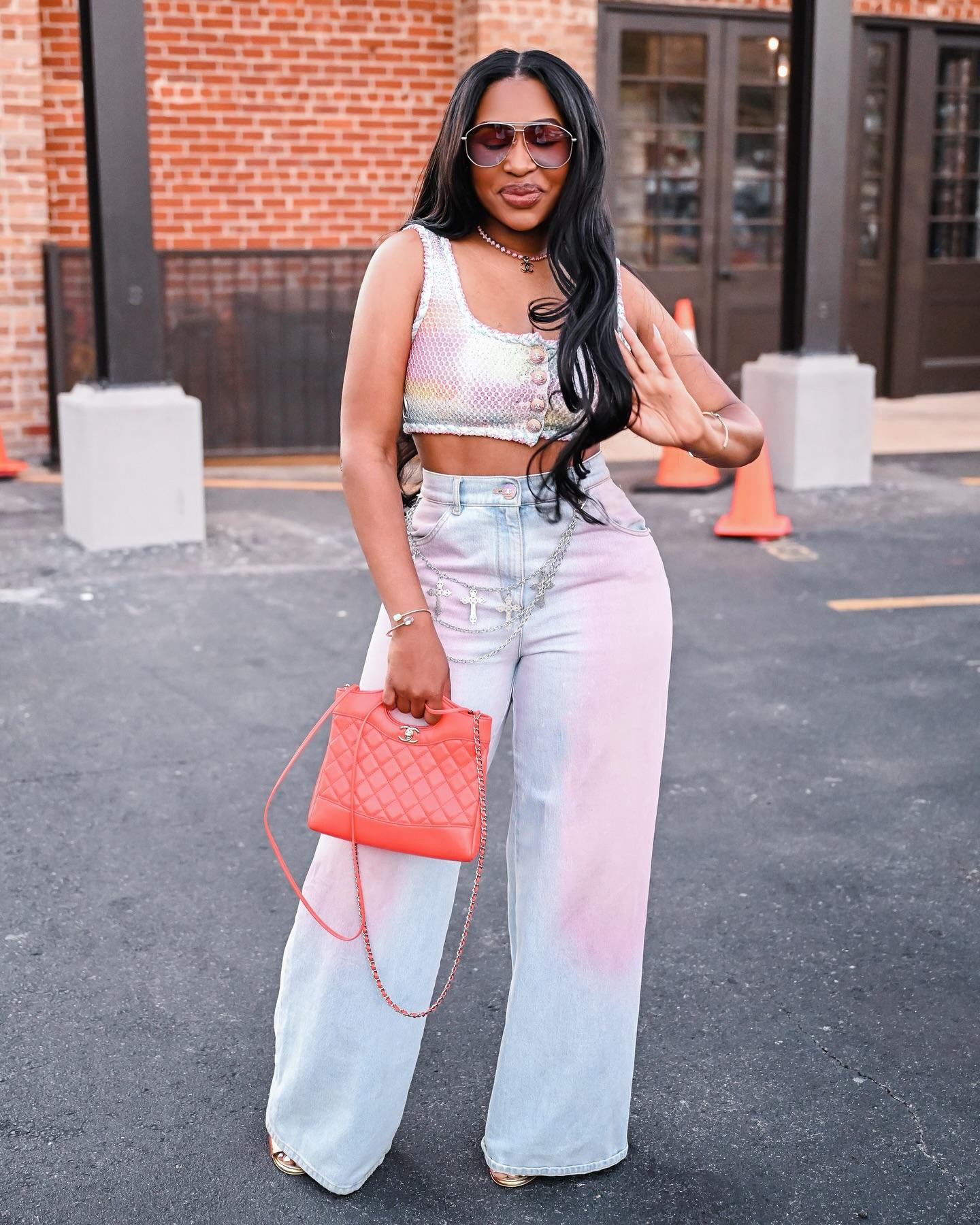 Women Fashion Gradient Denim Pants 4