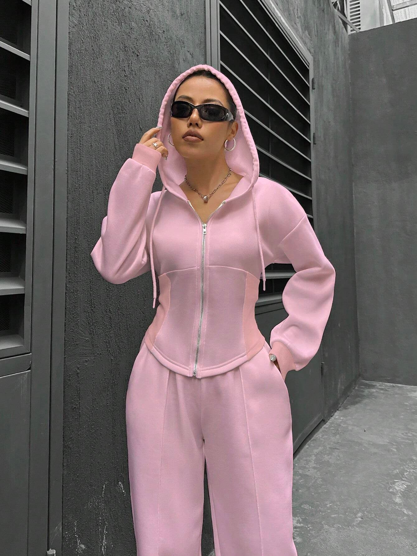 Women Casual hooded Top and Pants two-piece set 12