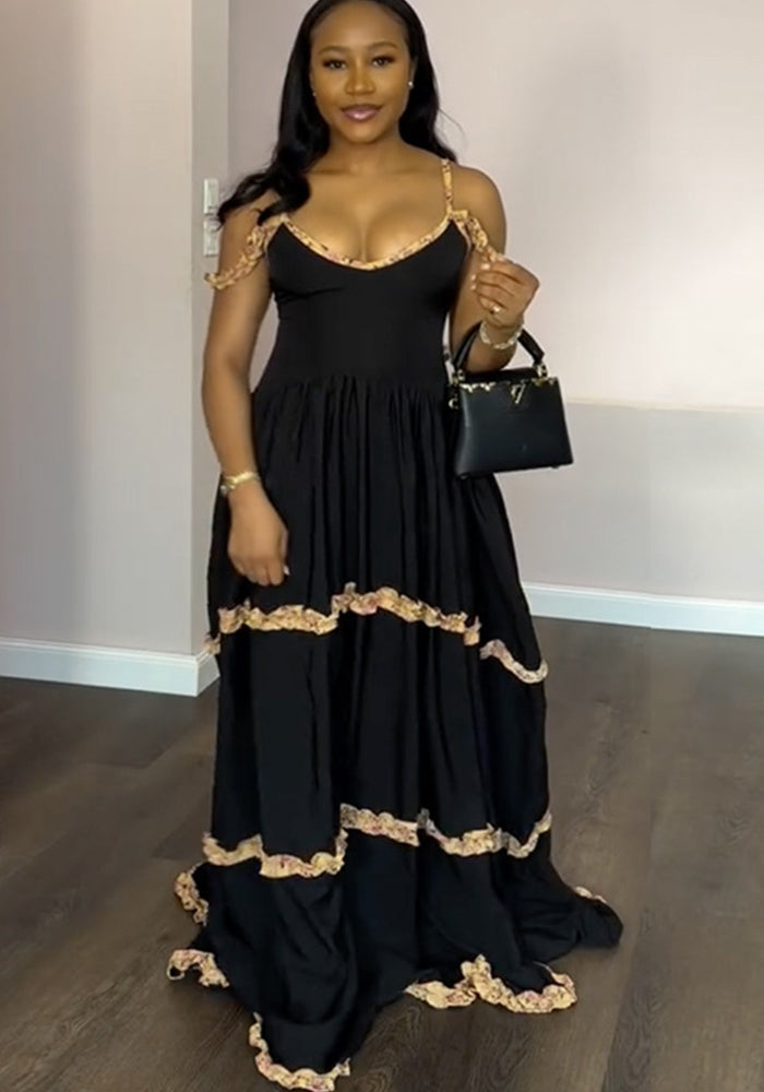 Women's Summer Fashion Sexy Straps Long Dress