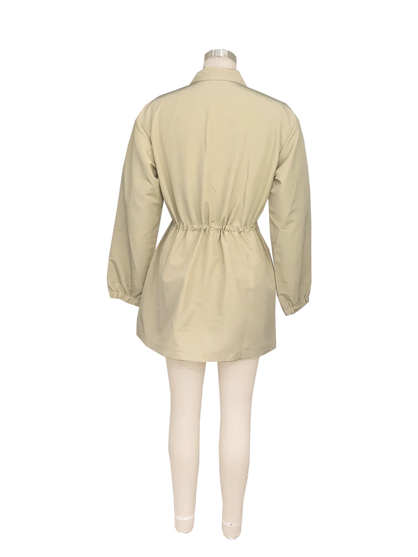 Spring Autumn drawstring Slim Waist fashion loose Casual Cargo dress 14