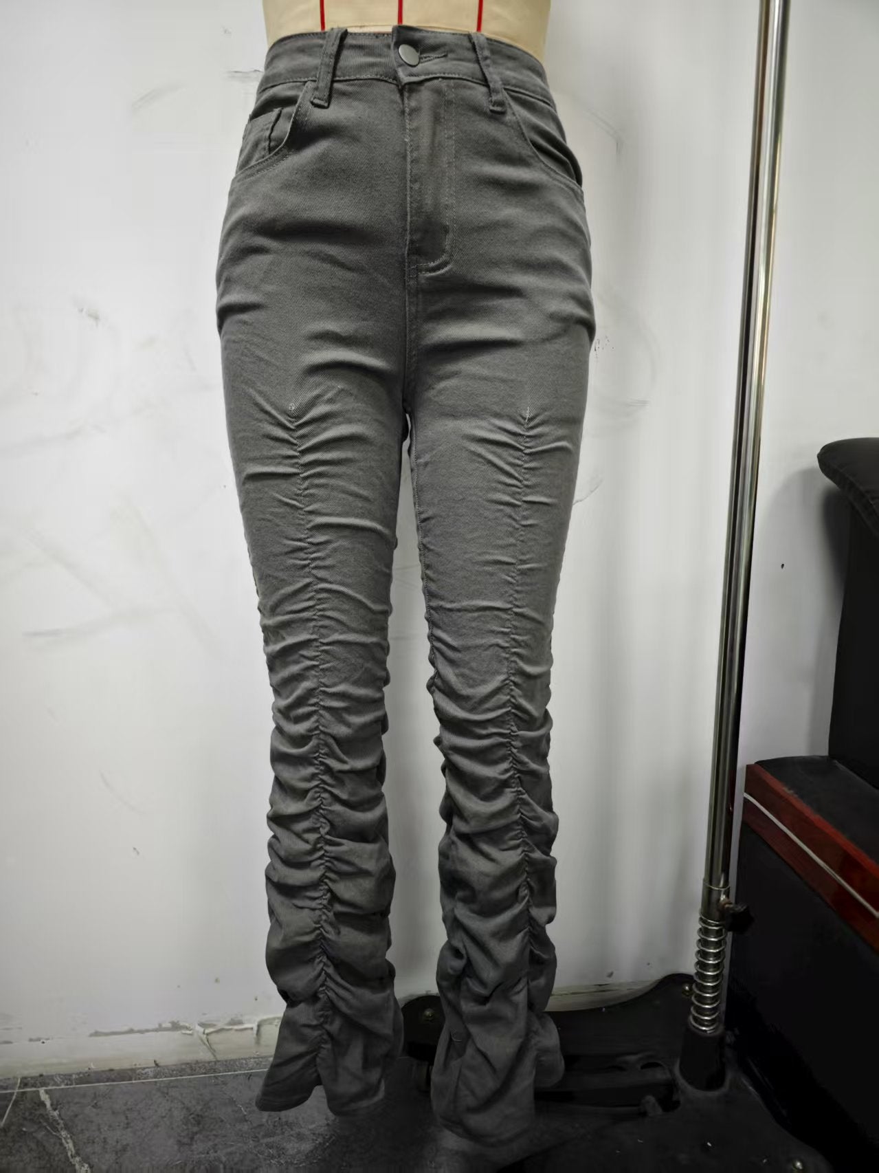 Women American Stretch Gathered Stacked Pants 7