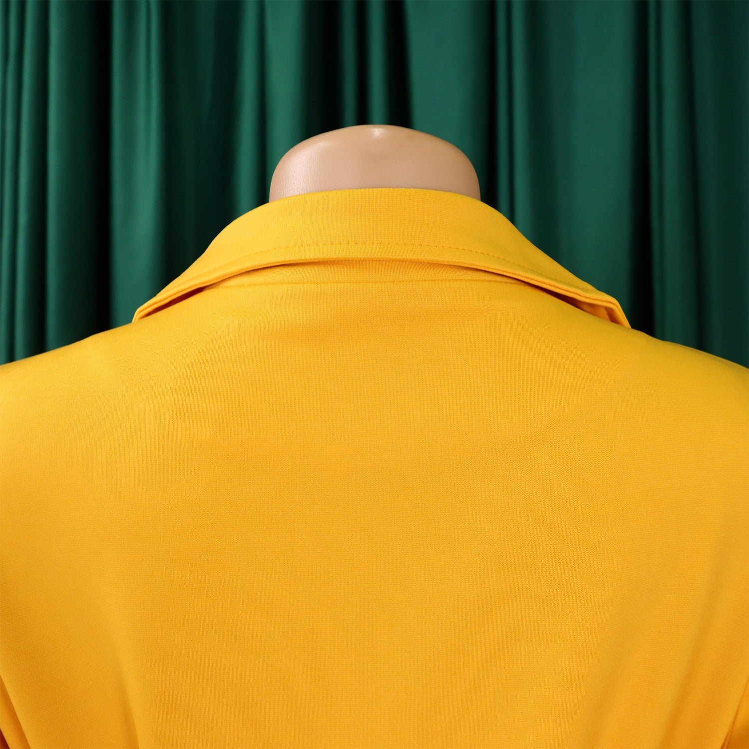 Plus Size Women Summer Short Sleeve Turndown Collar Lace-Up Solid African Dress 31